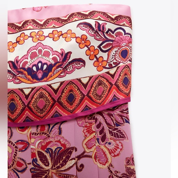 ZARA STRAPLESS FLORAL PRINT JUMPSUIT - Picture 16 of 16